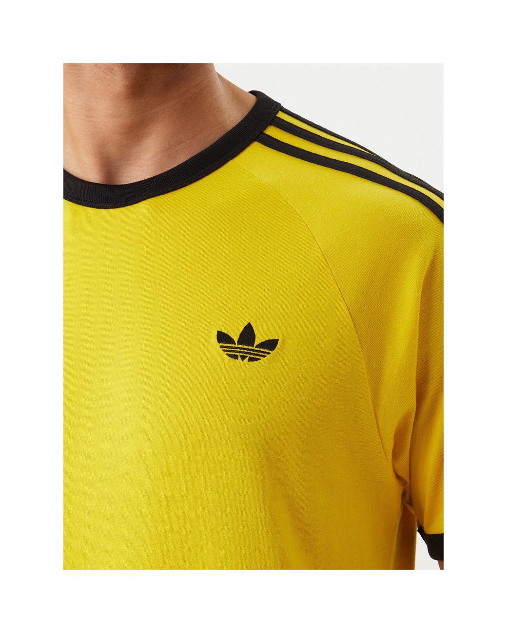 Adidas T-Shirt 3-Stripes Ke3533 Regular Fit in Yellow für Herren