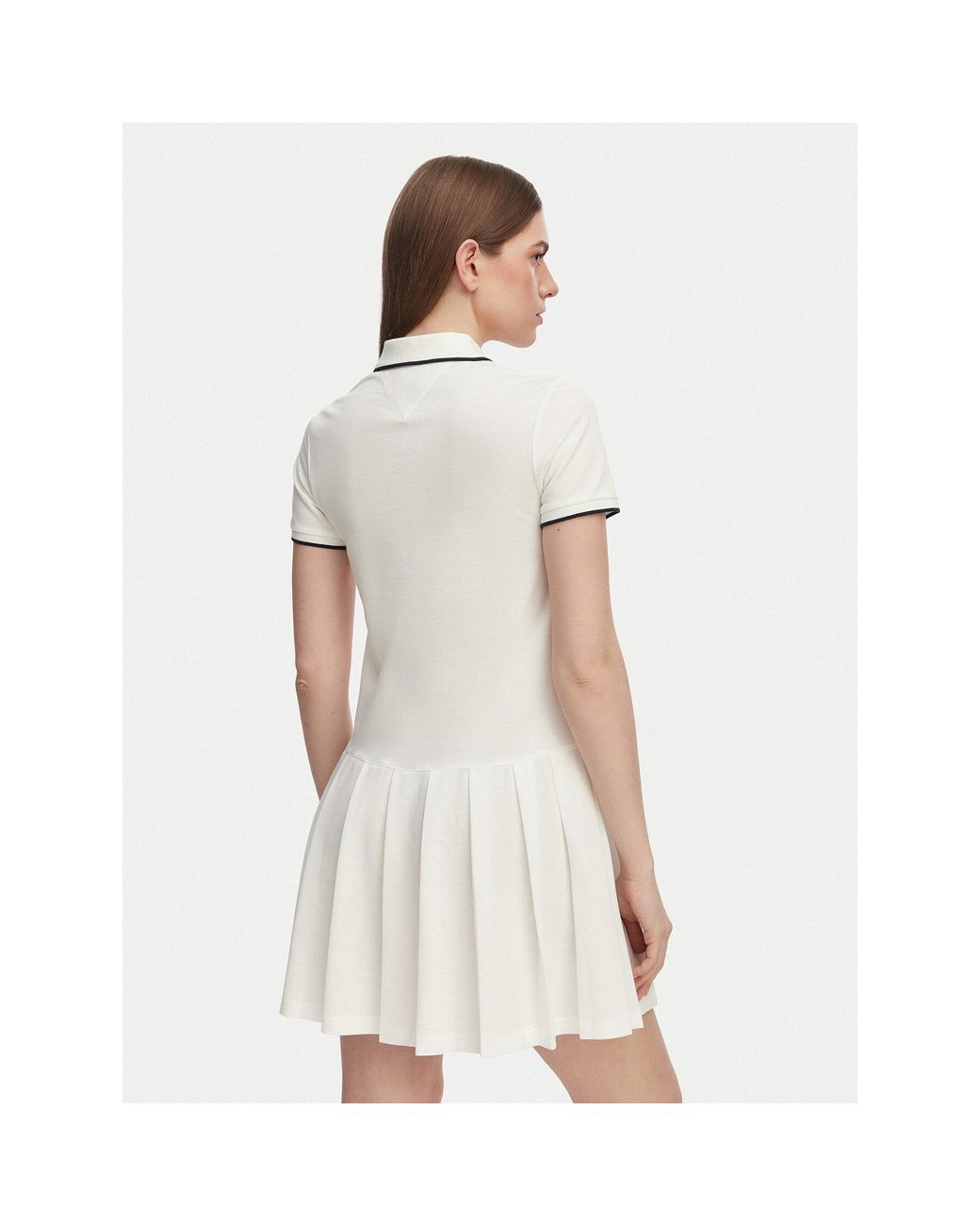 Tommy Hilfiger White Kleid Für Den Alltag Tommy Badge Dw0Dw22328 Relaxed Fit