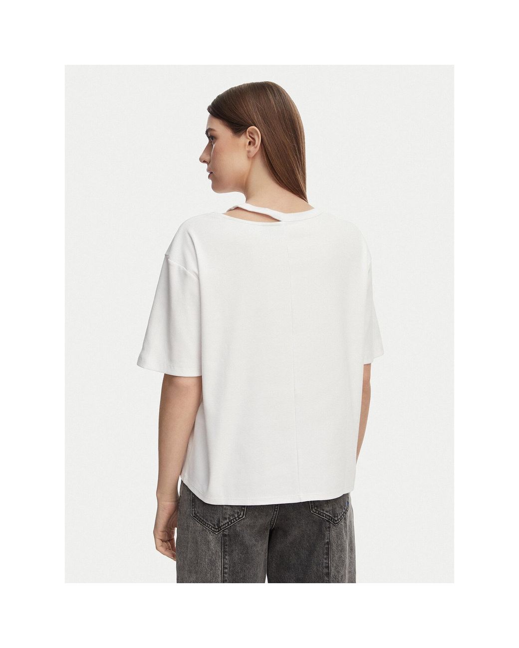 Karl Lagerfeld White T-Shirt B2W17077 Regular Fit