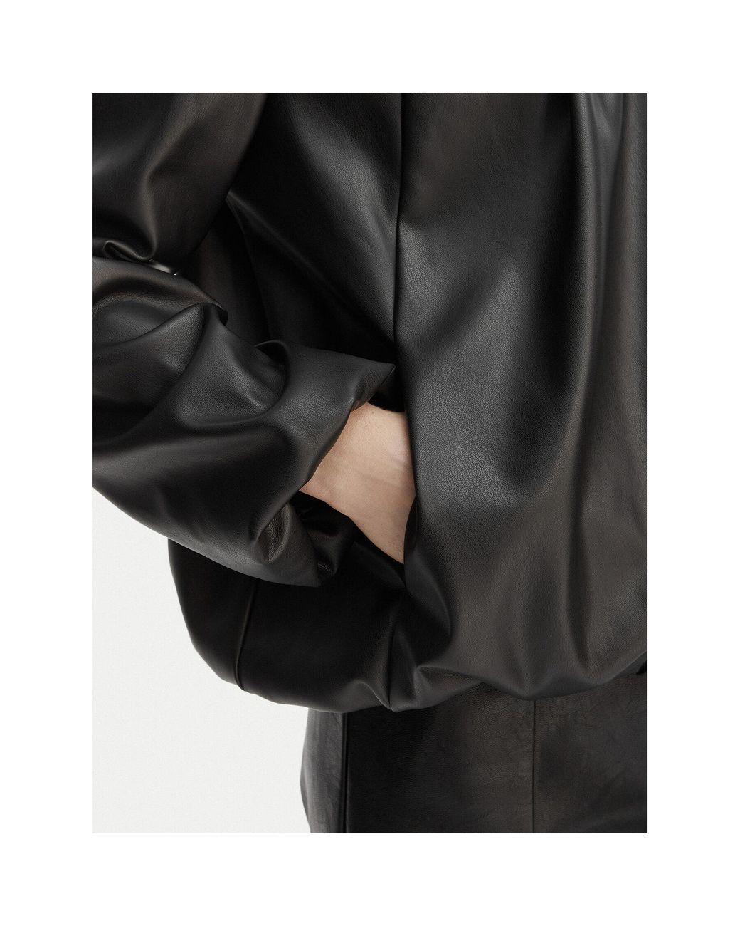 Rinascimento Black Jacke Aus Kunstleder Cfc0127530003 Relaxed Fit