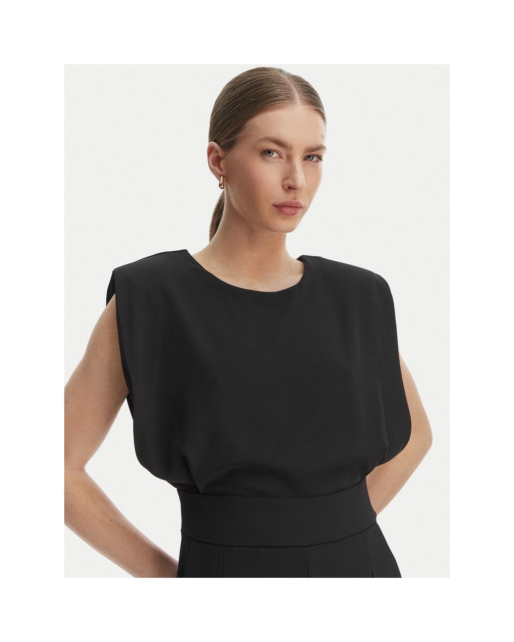 Rinascimento Black Jumpsuit Cfc0127546003 Wide Leg