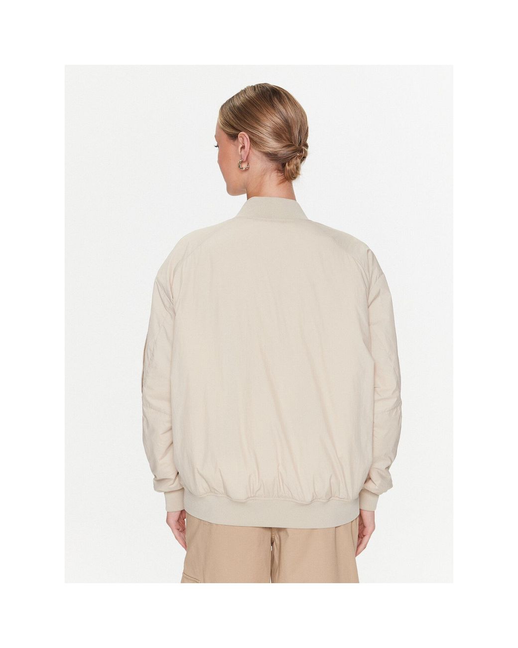 Calvin Klein Natural Bomberjacke Light Paded Quilt Bomber Jacket K20K205178 Écru Regular Fit