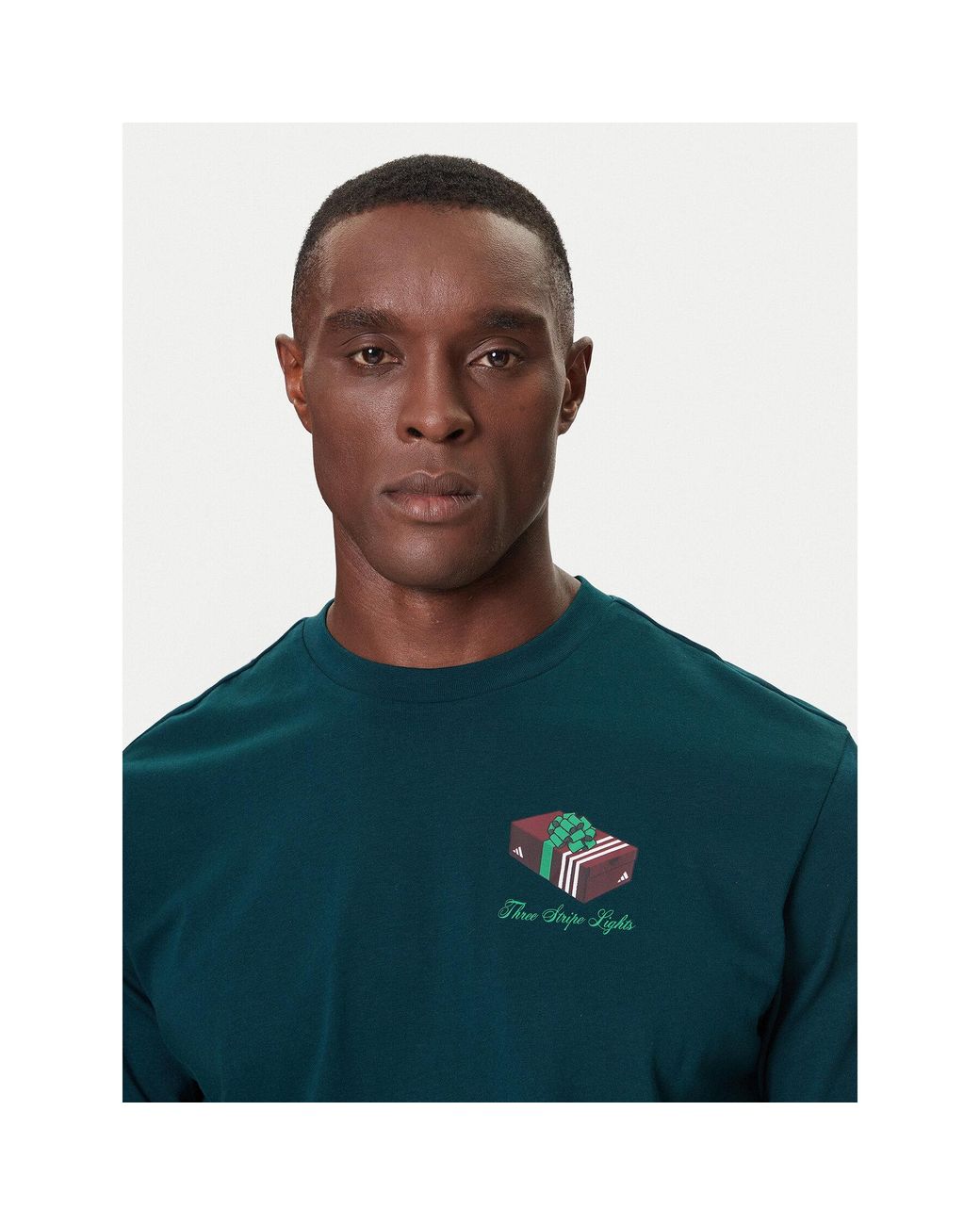 Adidas T-Shirt 3-Stripes Lights Giftbox Graphic Jn2498 Regular Fit in Blue für Herren