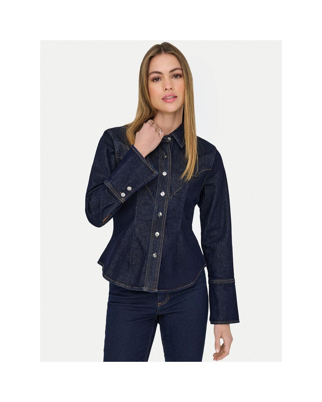 ONLY Blue Jeanshemd Perla 15359156 Slim Fit