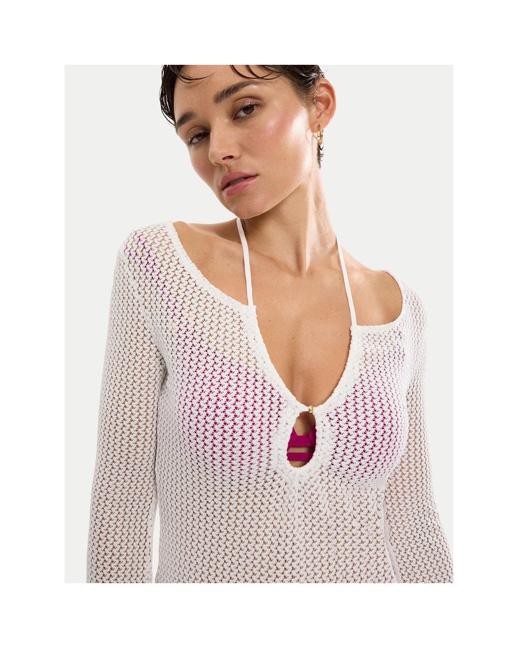 Triumph White Strandkleid Beach Mywear Crochet 10226469 Relaxed Fit