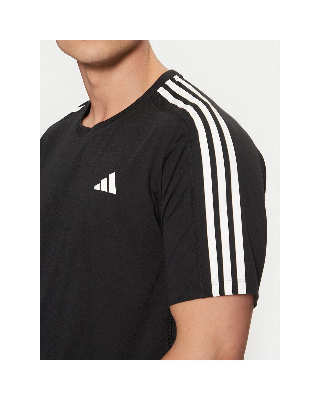 Adidas Technisches T-Shirt Own The Run 3-Stripes Iq3834 Regular Fit in Black für Herren