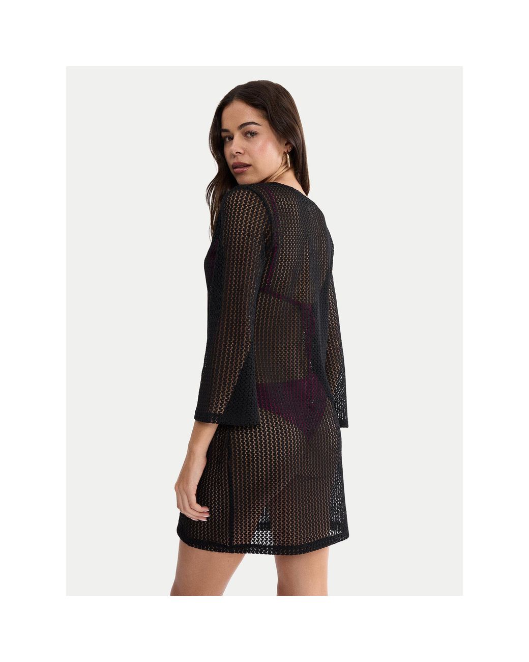 Triumph Black Strandkleid Beach Mywear Crochet 10226450 Relaxed Fit