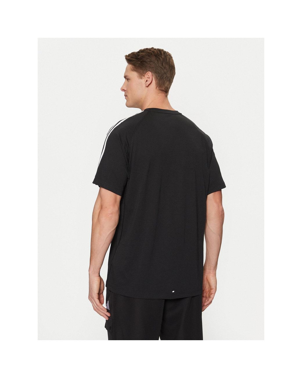 Adidas Technisches T-Shirt Own The Run 3-Stripes Iq3834 Regular Fit in Black für Herren