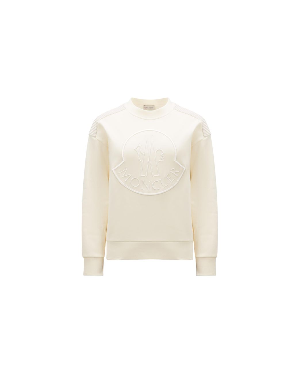 Moncler Embroidered Logo Sweatshirt White Lyst