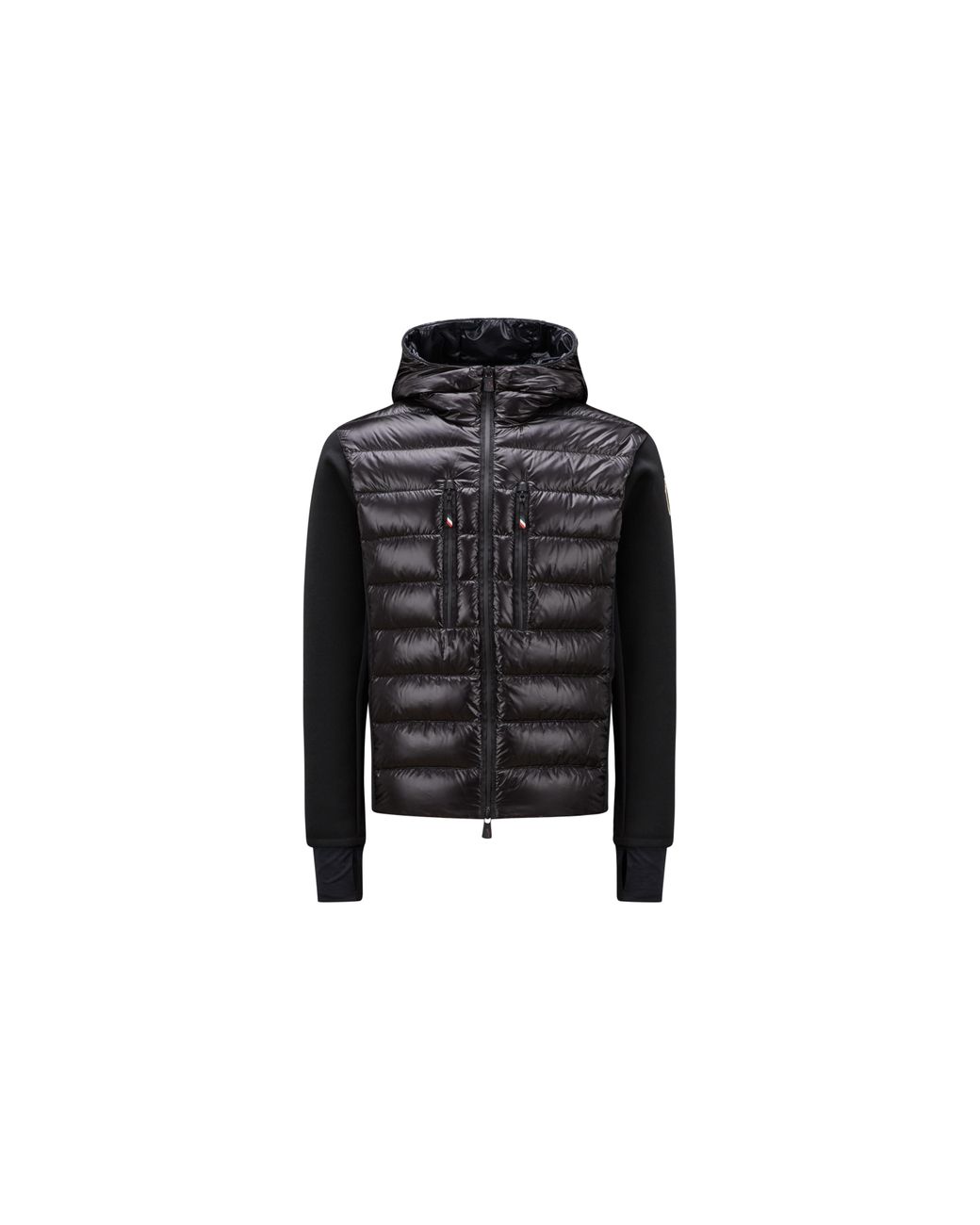 Moncler Padded Zip up Hoodie Black for Men Lyst