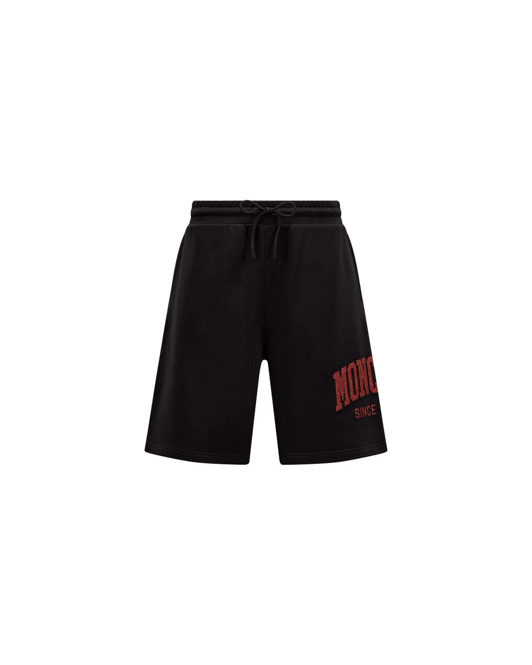 Moncler Logo Fleece Shorts in Black for Men | Lyst