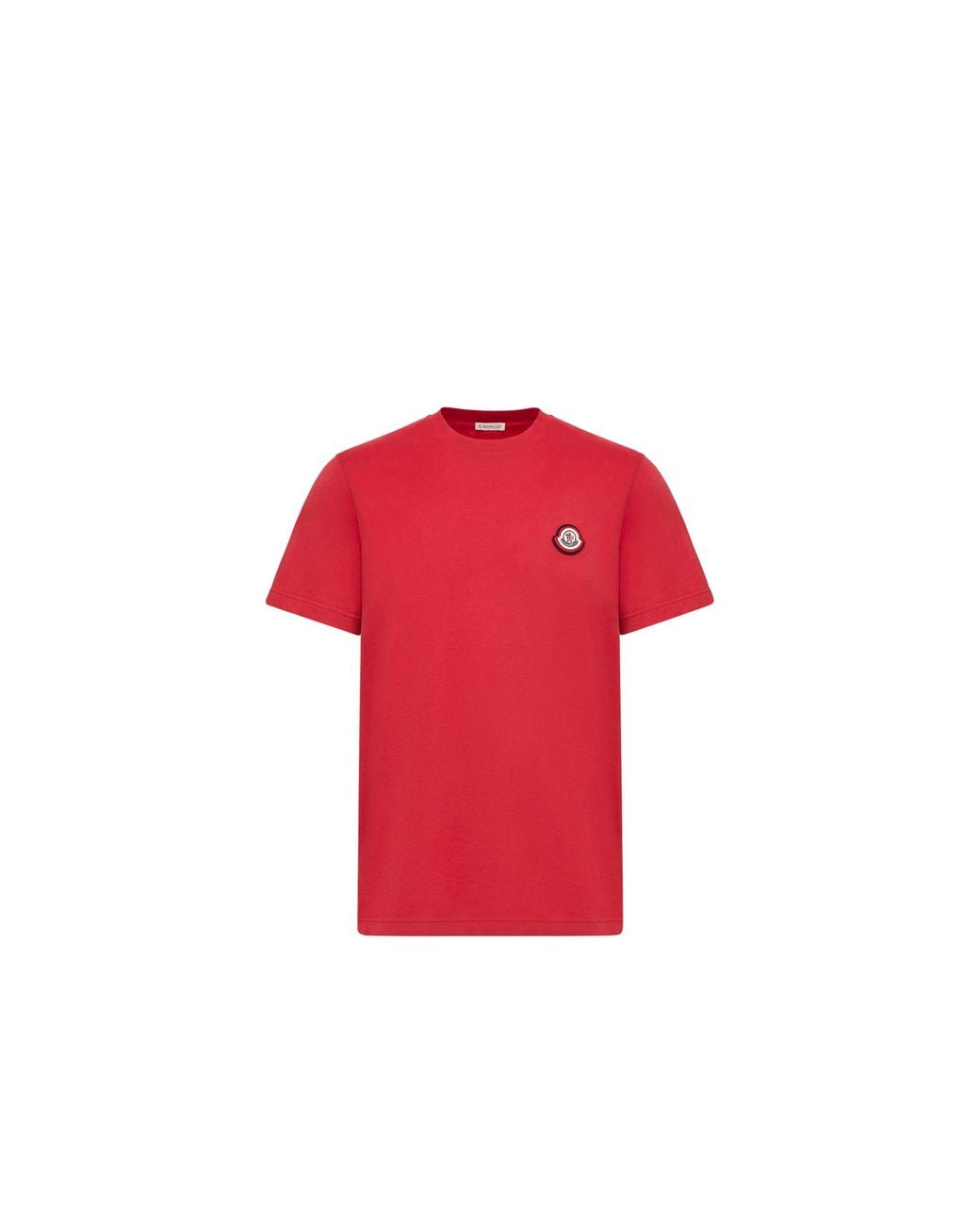 Moncler Red Moncler Logo Cotton Jersey T-Shirt for men