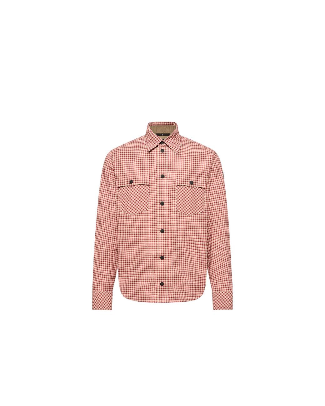 Moncler Pink Moncler Long Sleeve Check Cotton Shirt for men
