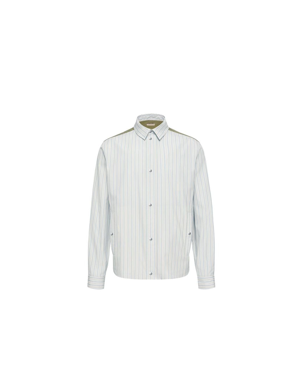 Moncler White Moncler Striped Cotton Poplin Shirt for men