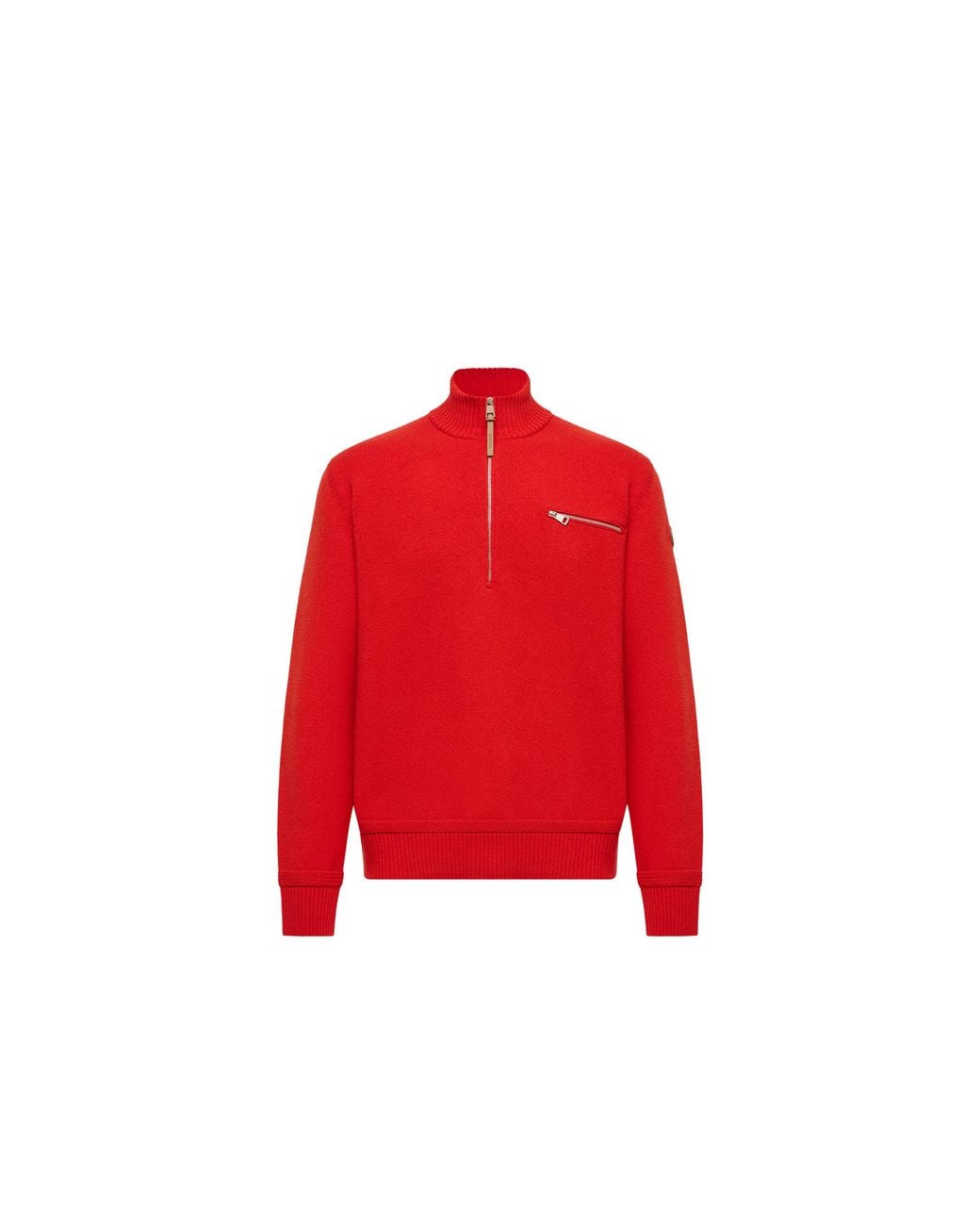 Moncler Red Moncler Wool & Cashmere Blend Polo Neck Jumper for men