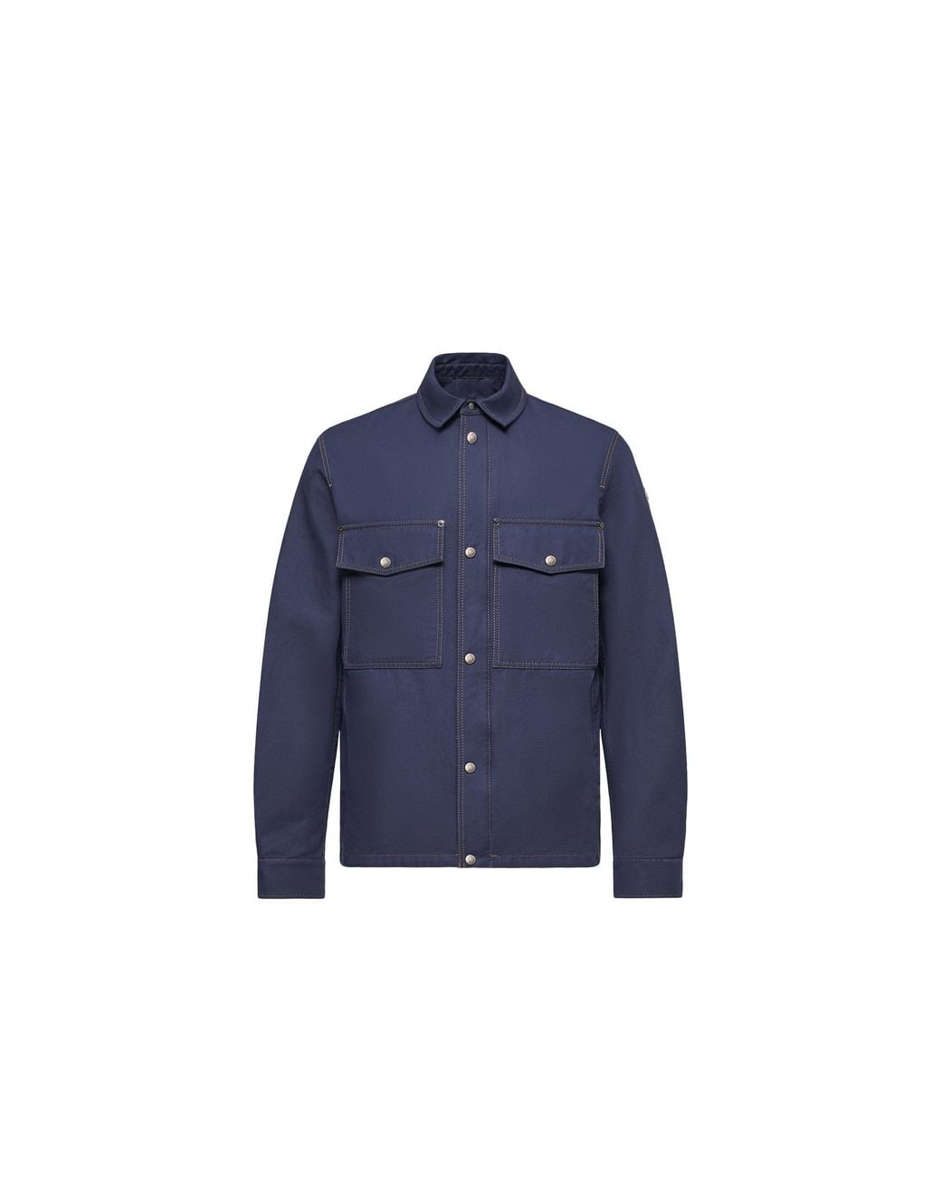 Moncler Blue Moncler Watagua Cotton & Linen Blend Shirt Jacket for men