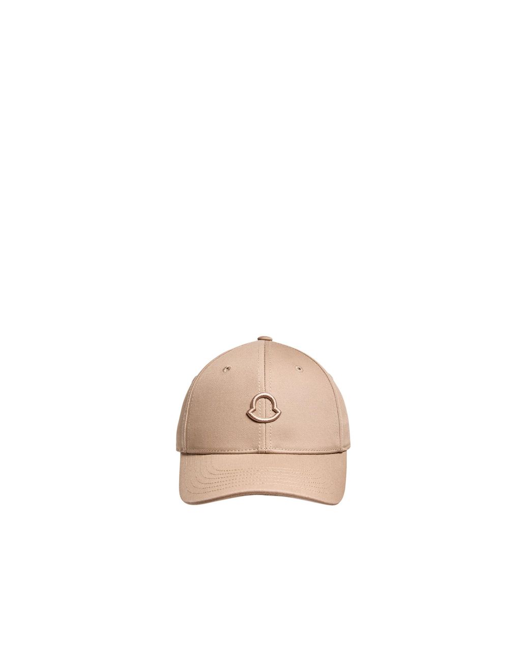 Moncler Natural Moncler Logo Cotton Gabardine Baseball Cap