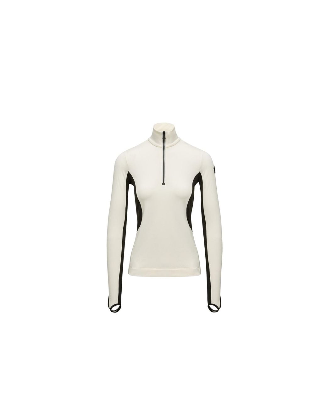 Moncler White Moncler Polartec Half-Zip Turtleneck