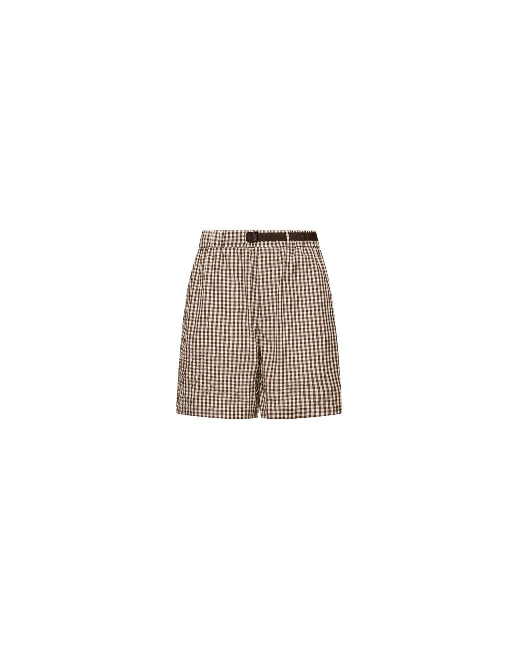 Moncler Natural Moncler Vichy Cotton Blend Shorts for men