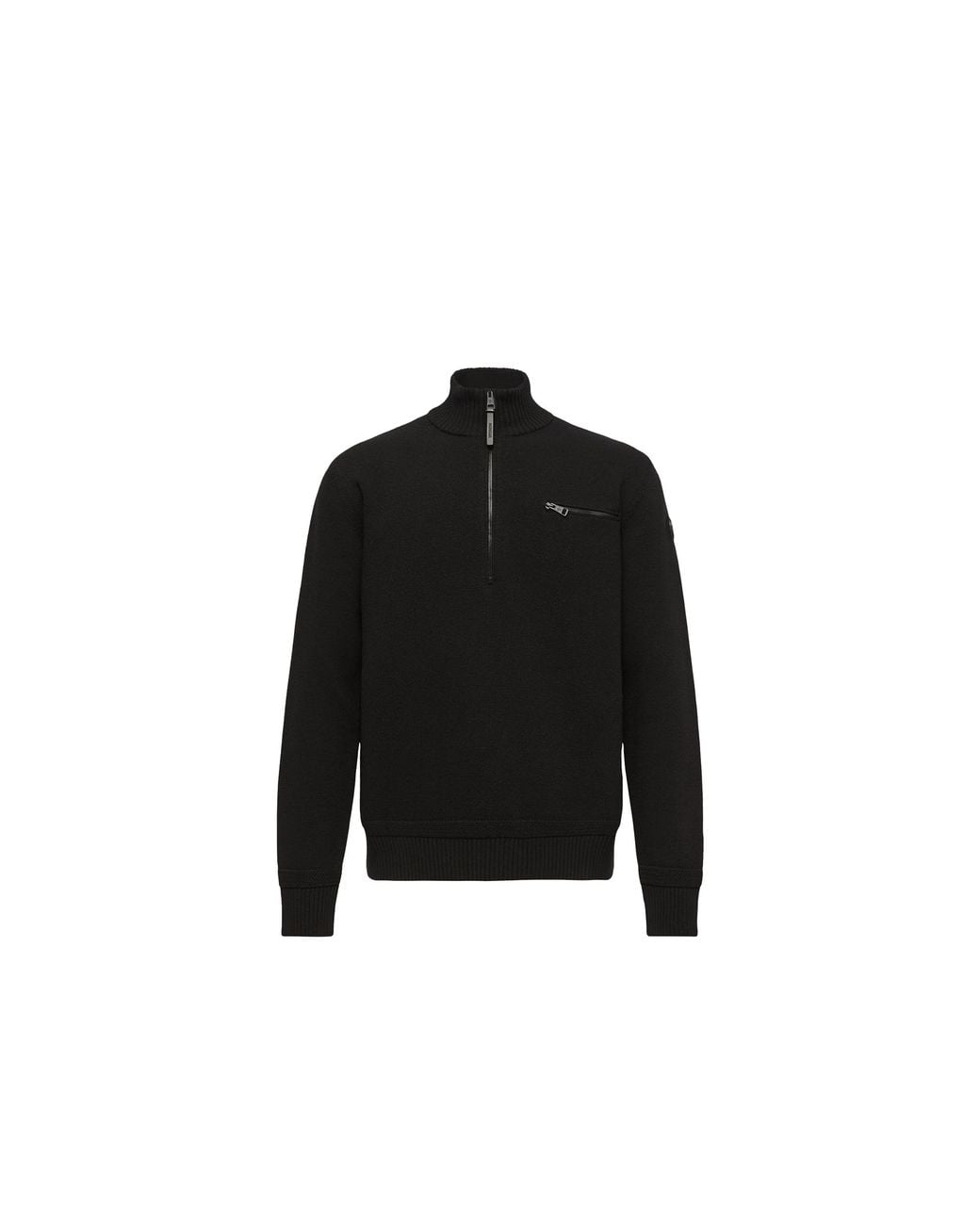 Moncler Black Moncler Wool & Cashmere Blend Polo Neck Jumper for men