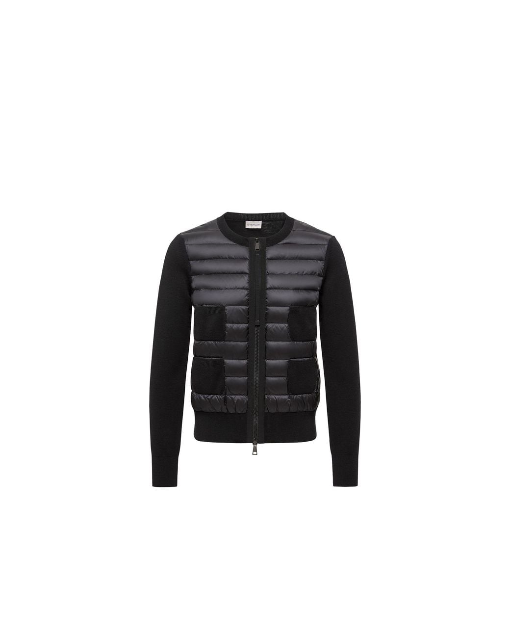 Moncler Black Moncler Padded Wool Zip-Up Cardigan