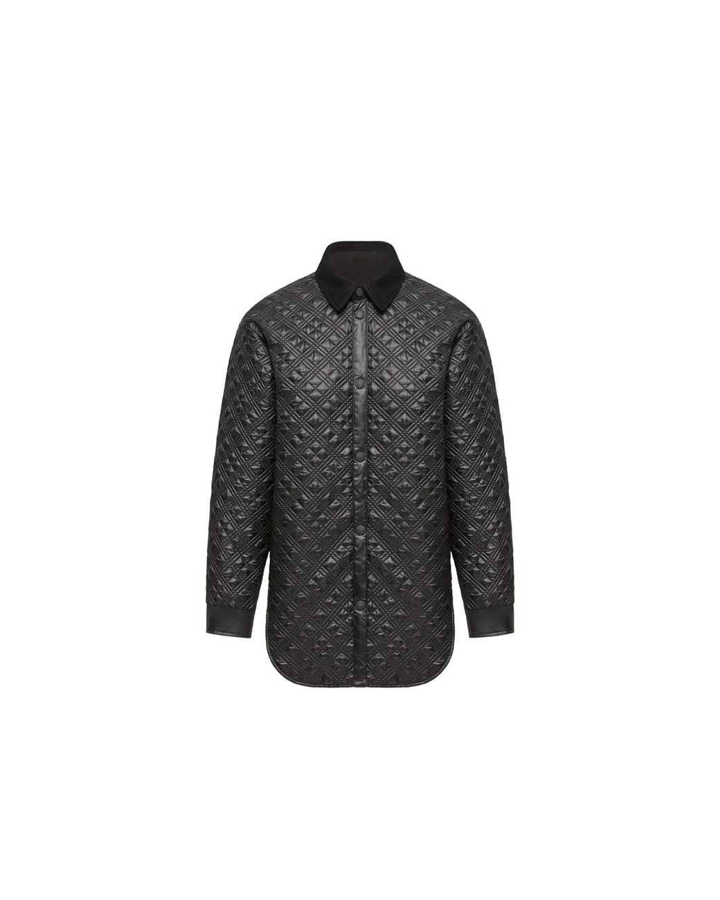 Moncler Gray Moncler Corduroy-Trimmed Padded Shirt Jacket