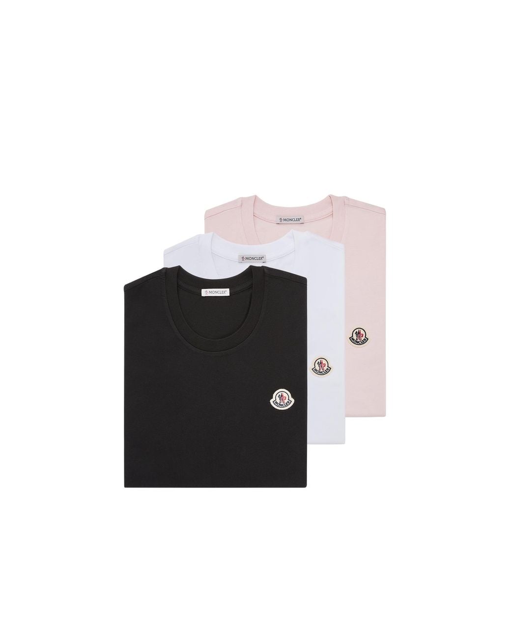 Moncler Black Moncler Logo Patch Cotton T-Shirt (Pack Of Three)