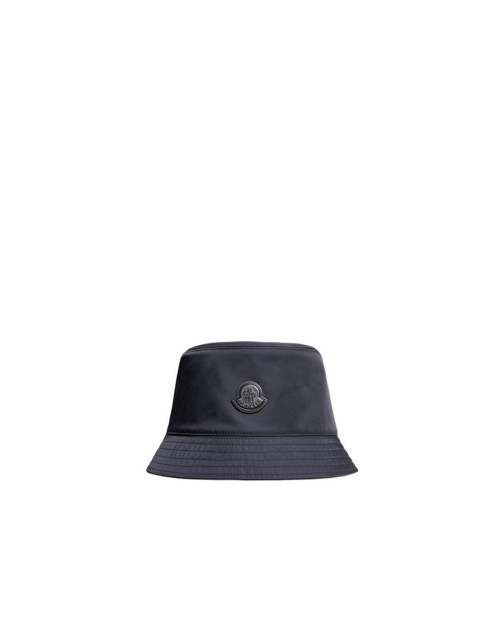Moncler Blue Moncler Leather Logo Gabardine Bucket Hat