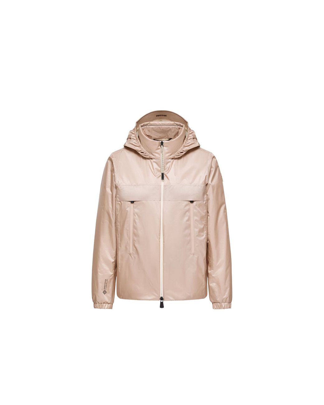 Moncler Pink Moncler Fergana Windstopper Hooded Short Down Jacket