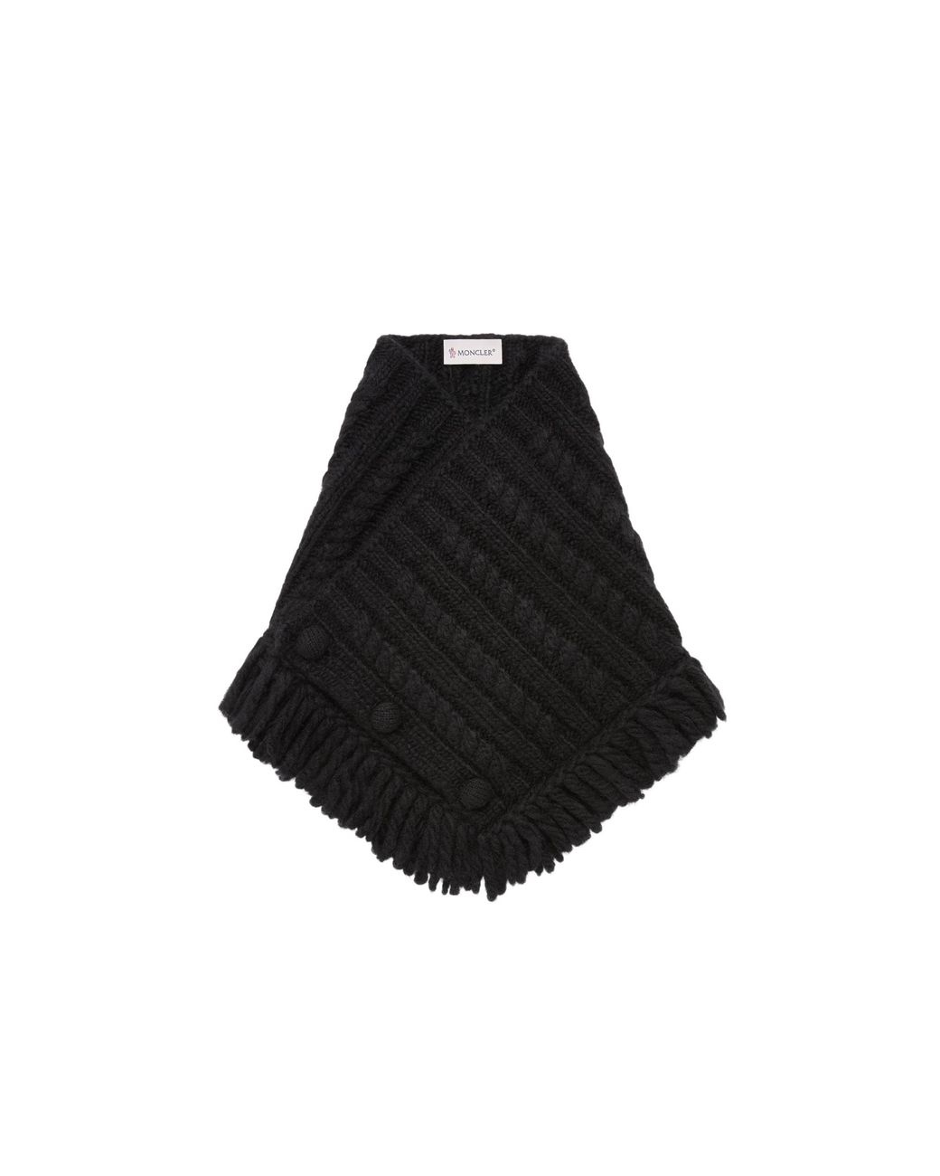 Moncler Black Moncler Cable Knit Alpaca Blend Neck Scarf