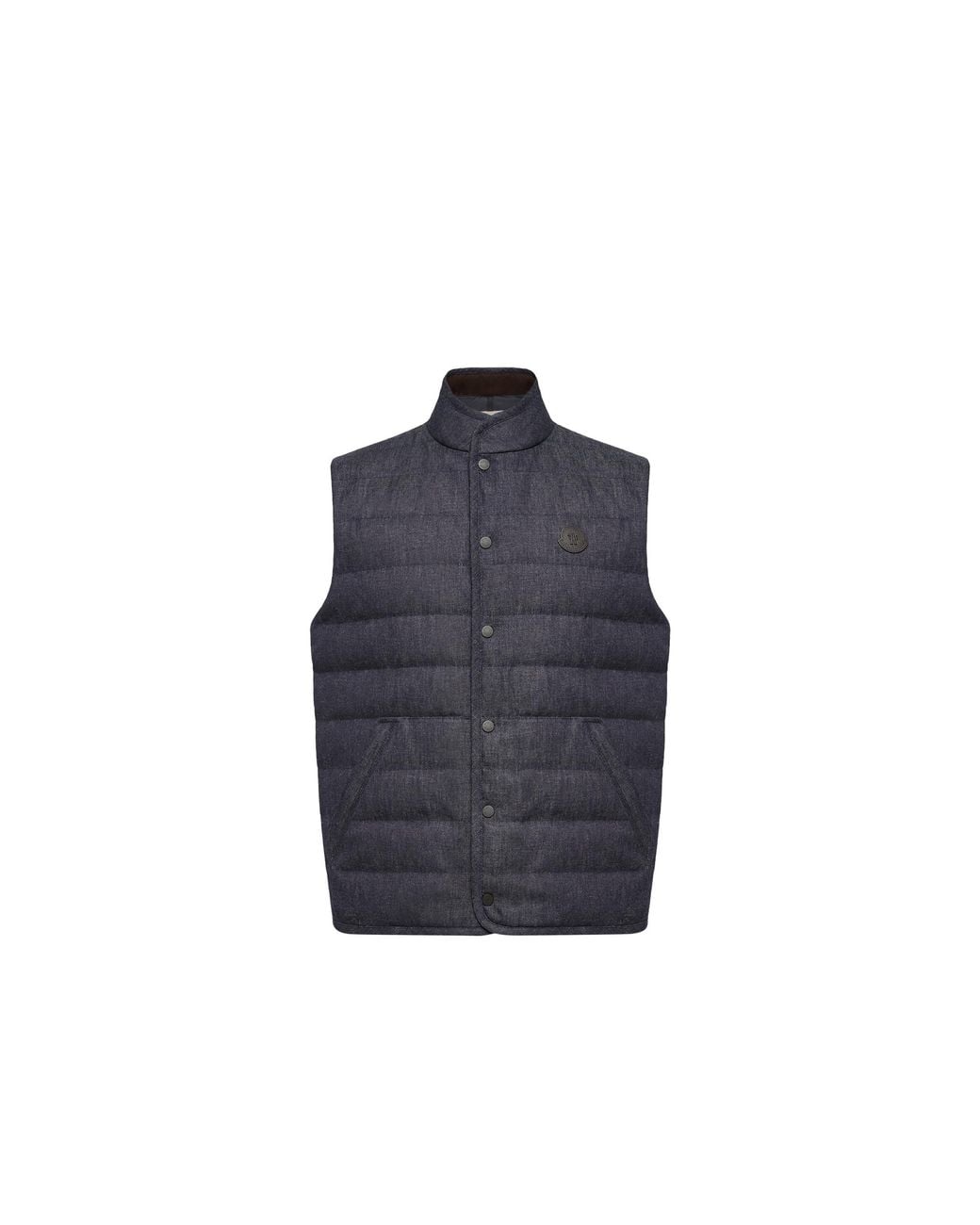 Moncler Blue Moncler Liorane Denim Down Gilet for men