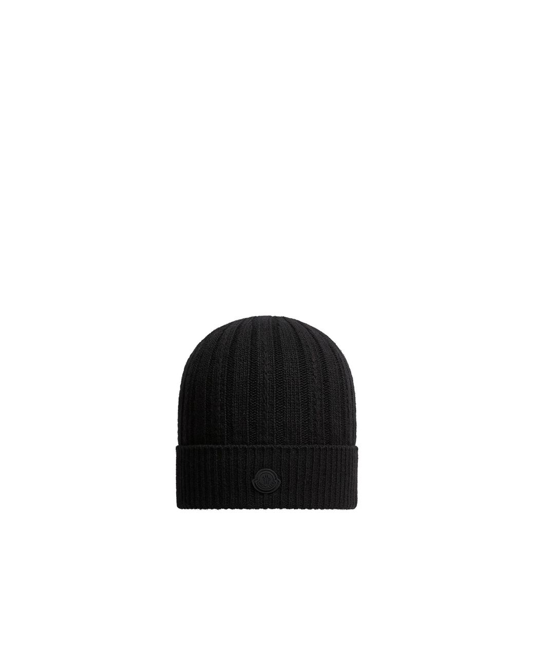 Moncler Black Moncler Rib-Knit Wool Beanie