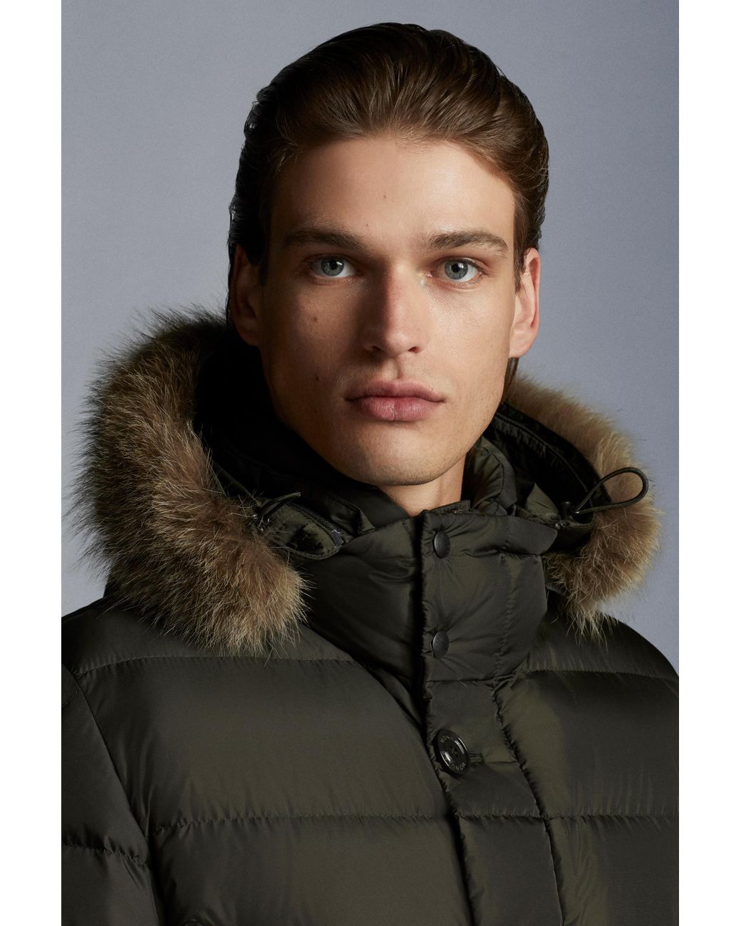 Moncler Cluny Long Down Jacket in Green for Men | Lyst