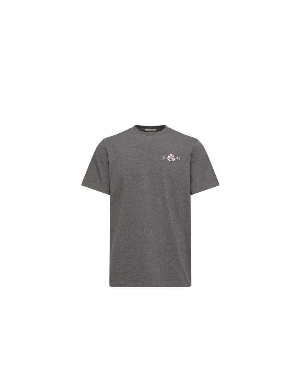 Moncler Gray Moncler Logo Cotton T-Shirt for men