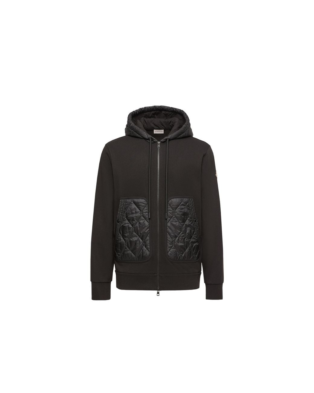 Moncler Black Moncler Diamond Quilted Cotton Blend Zip-Up Hoodie for men