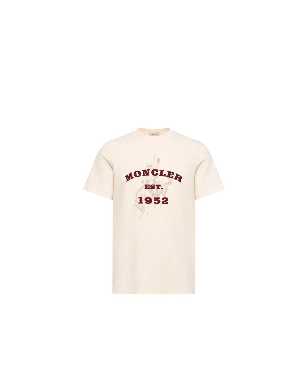Moncler White Moncler Horse Print Cotton Jersey T-Shirt for men