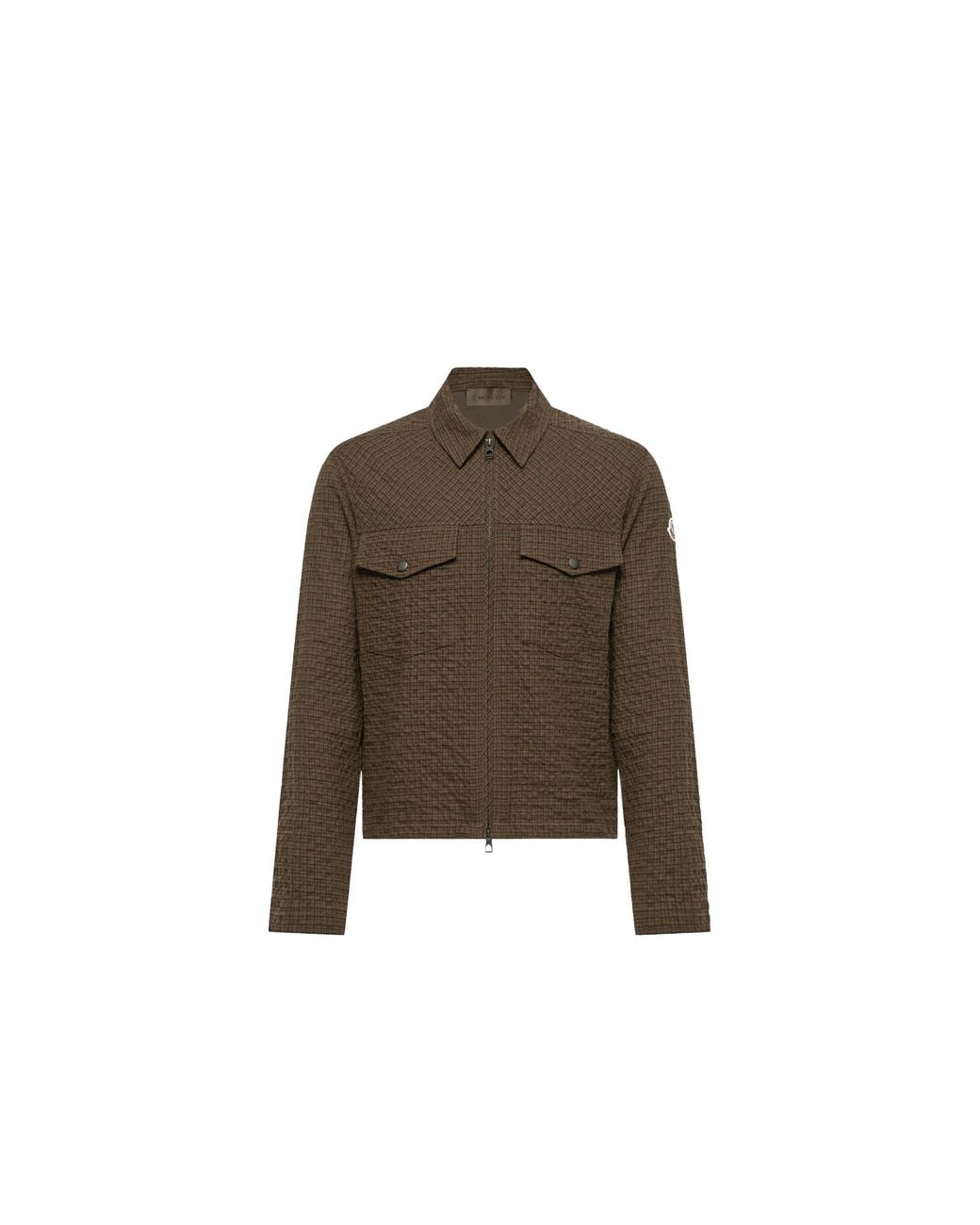 Moncler Brown Moncler Micro Madras Flannel Shirt Jacket for men