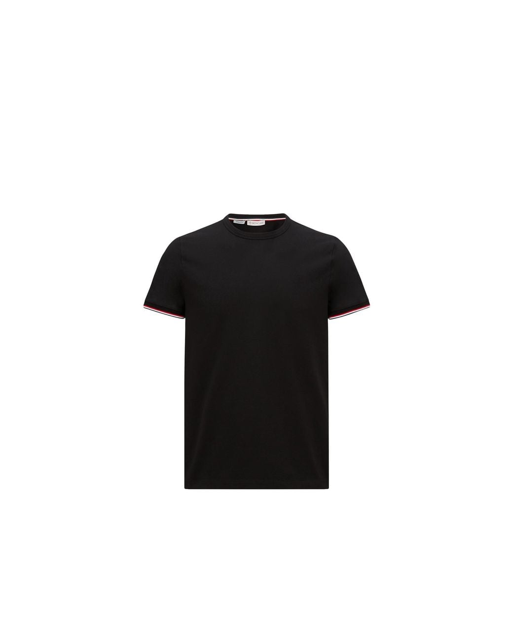 Moncler Black Tricolor-Trimmed Cotton T-Shirt for men