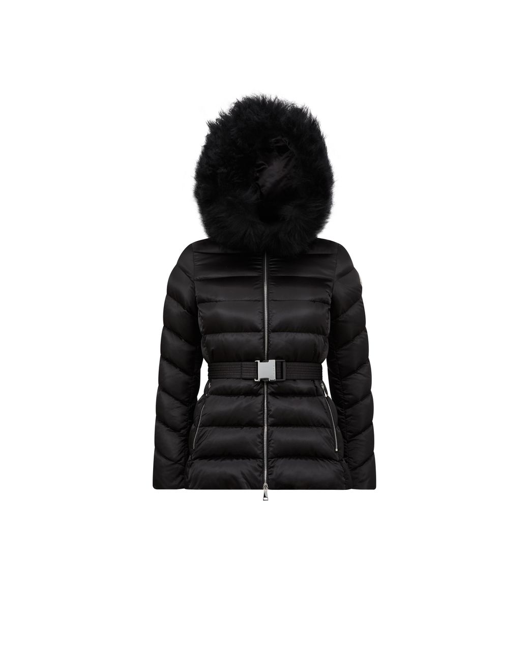 Moncler Cupidone Hooded Shearling Short Down Jacket in Brown Moncler Cupidone Hooded Shearling Short Down Jacket in Brown