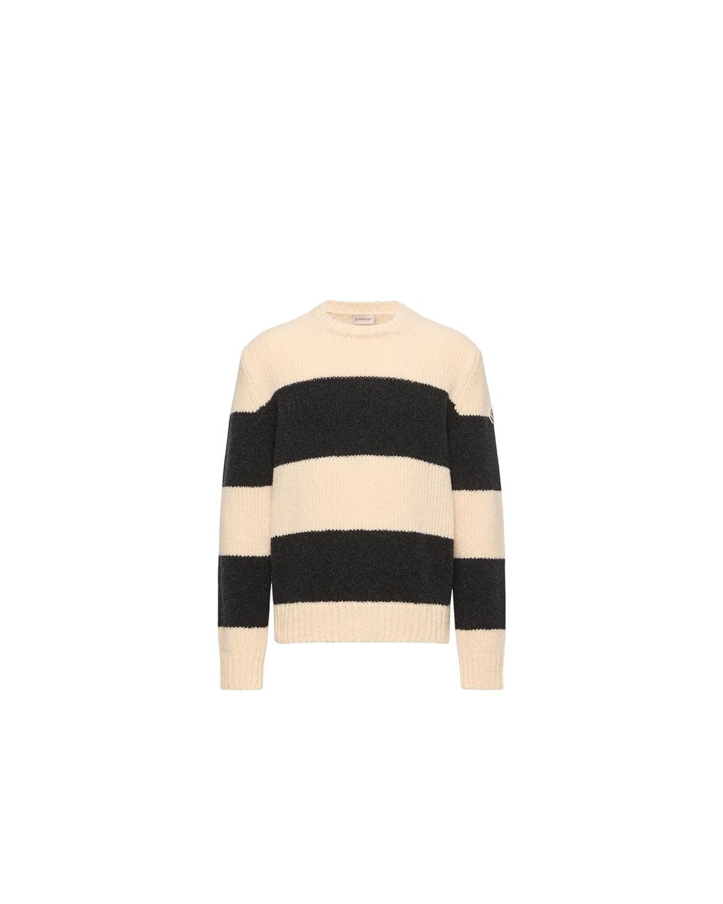 Moncler Black Moncler Striped Wool Blend Bouclé Jumper for men