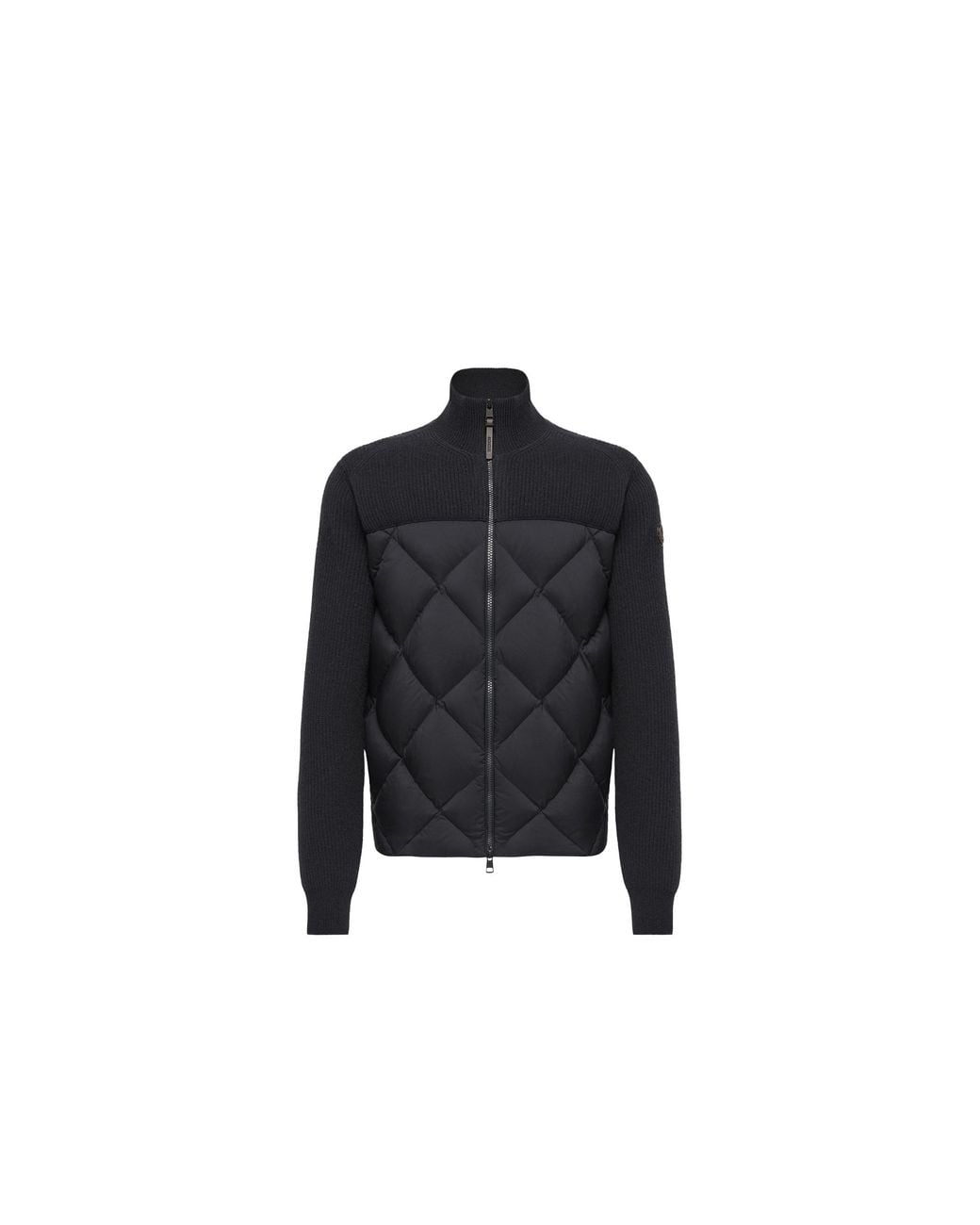 Moncler Black Moncler Wool-Cashmere Down Cardigan for men