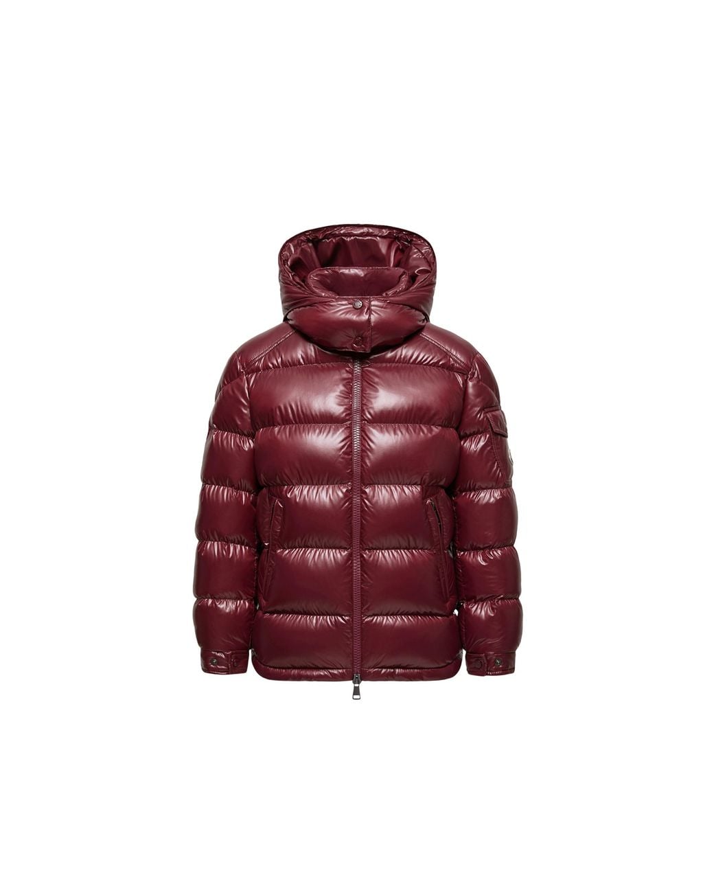 Moncler Red Moncler Maire Hooded Short Down Jacket