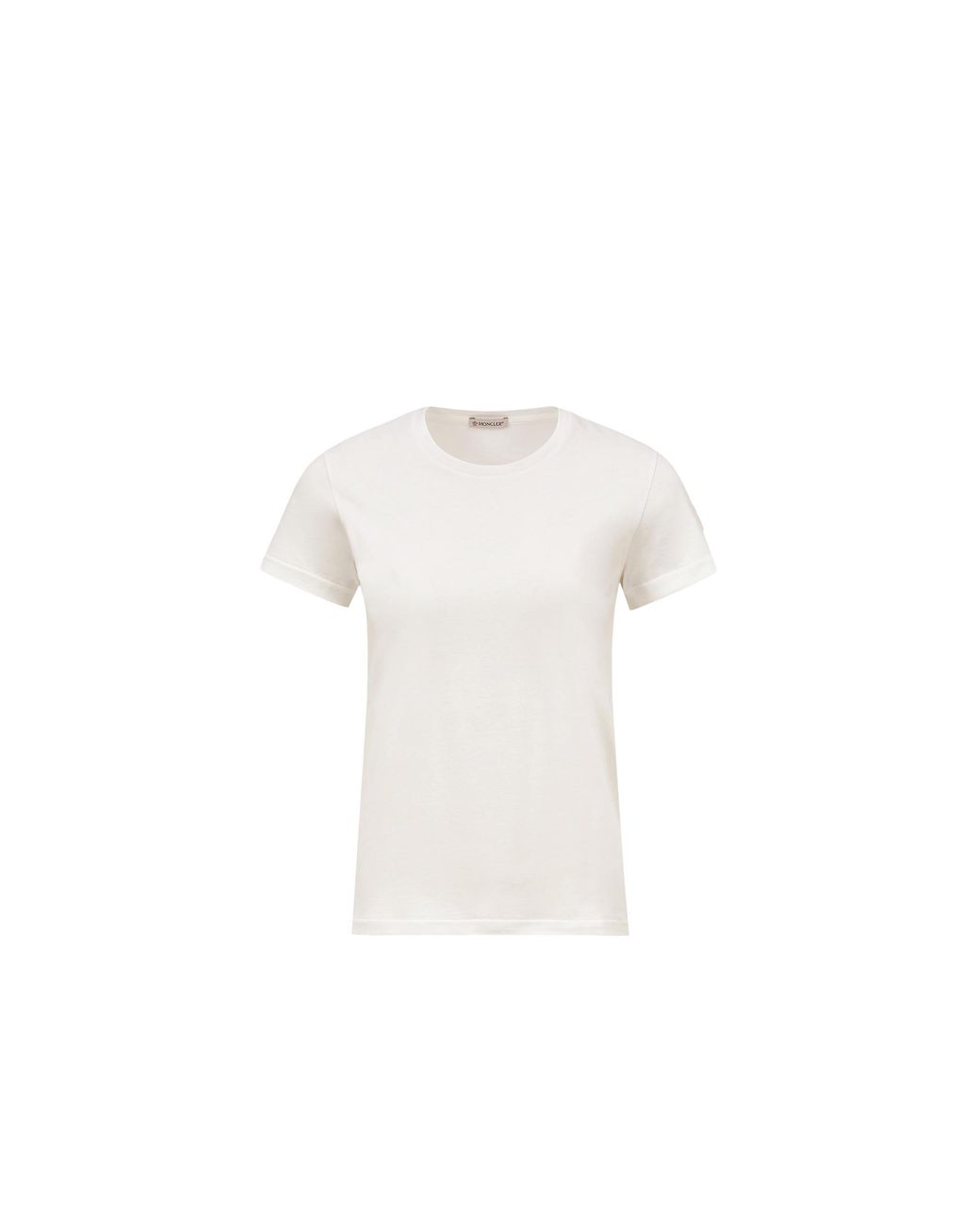 Moncler White Moncler Logo Patch Cotton Jersey T-Shirt
