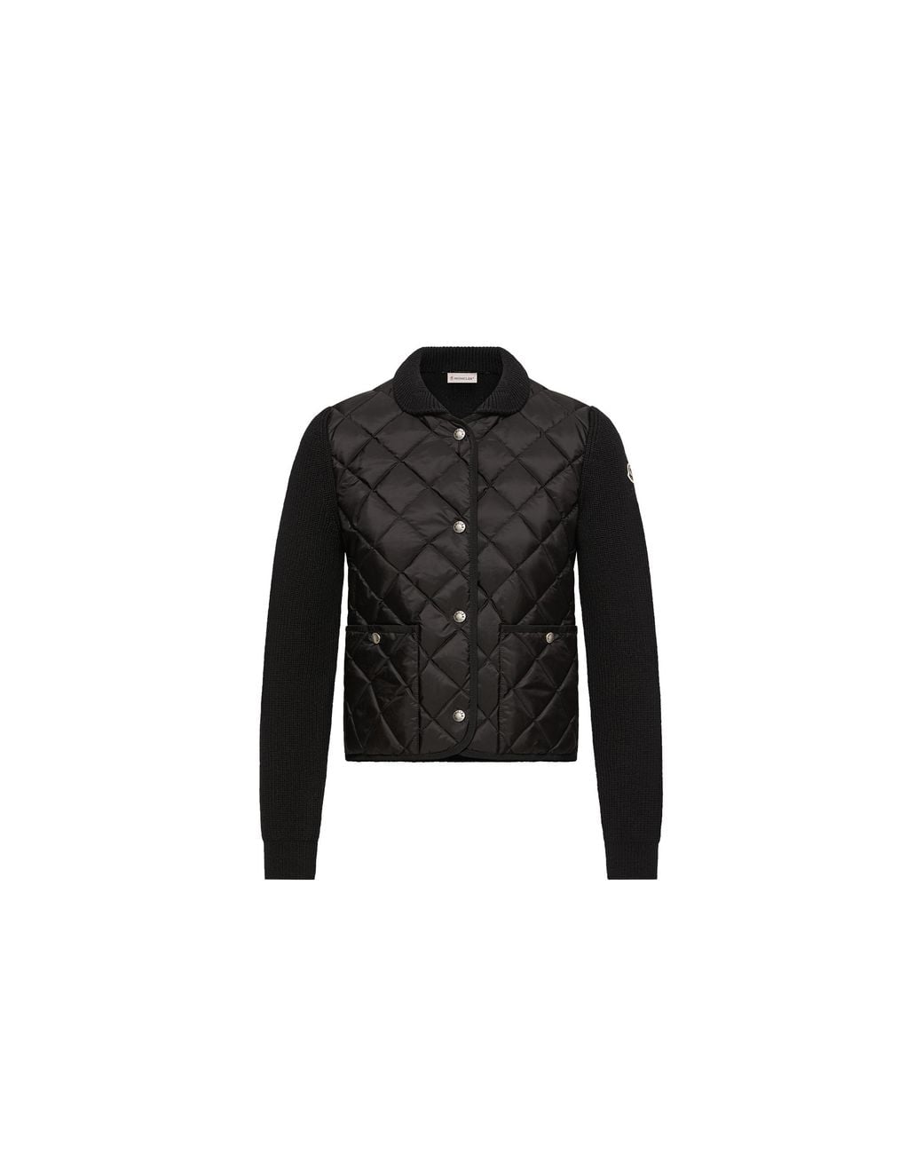 Moncler Black Moncler Diamond Quilted Padded Wool Cardigan