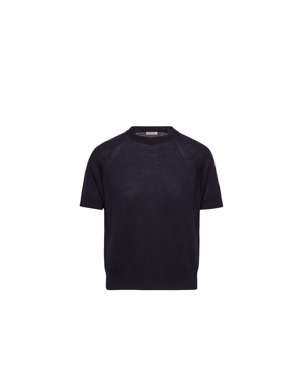 Moncler Blue Moncler Short Sleeve Wool Sweater