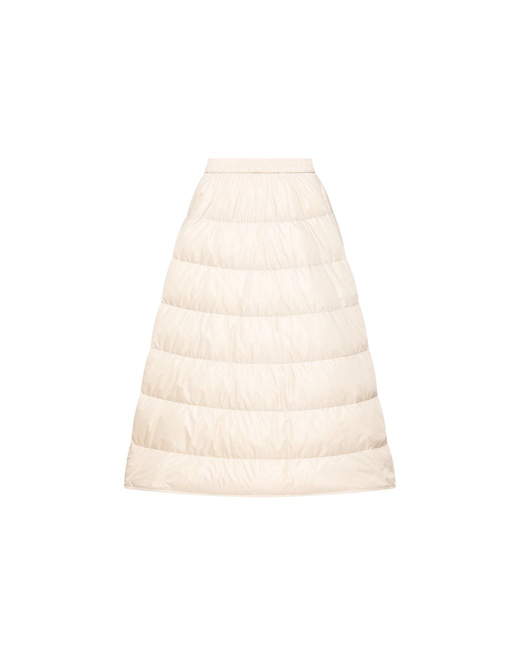 Moncler White Moncler A-Line Down Midi Skirt