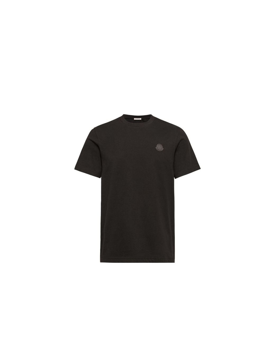 Moncler Black Moncler Double Leather Logo Cotton T-Shirt for men