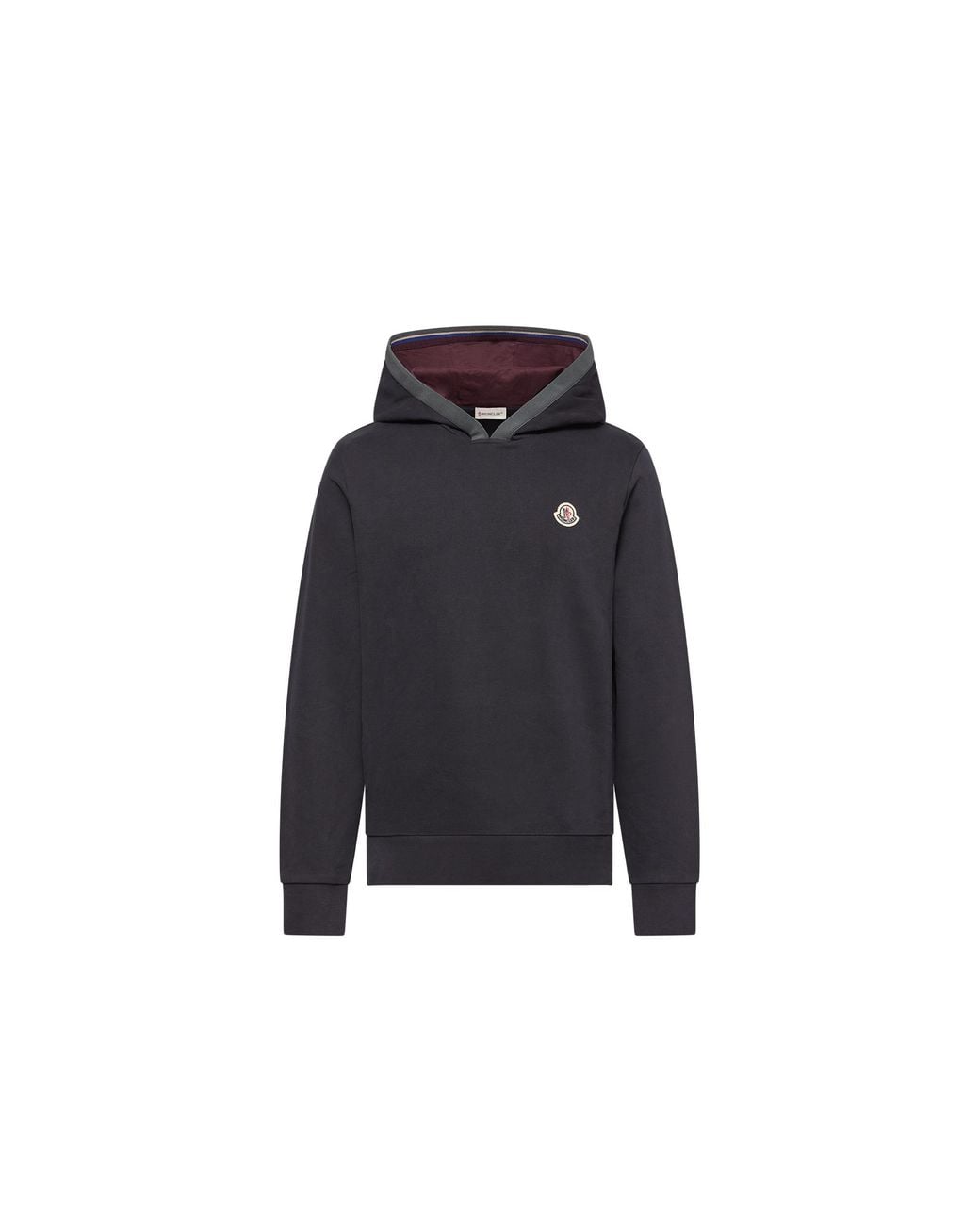 Moncler Blue Moncler Brushed Cotton Logo Hoodie for men