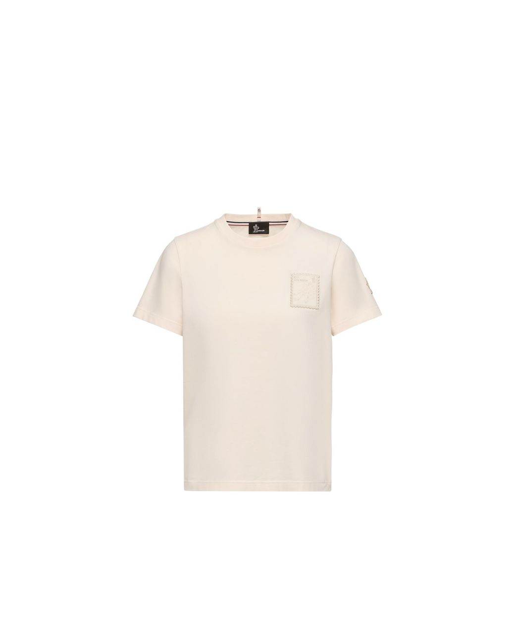Moncler Natural Moncler Botanical Patch Cotton Blend T-Shirt