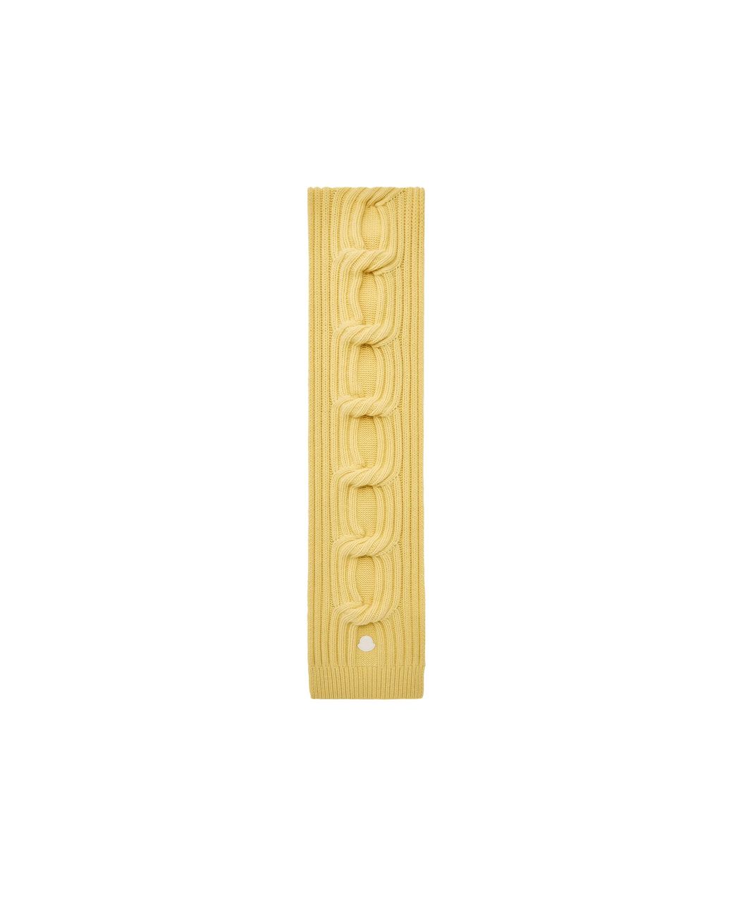 Moncler Yellow Moncler Chain Knit Wool & Cashmere Scarf